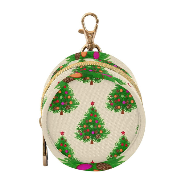 Christmas Tree Round Pacifier Storage Case with Zipper, Portable Pacifier Case for