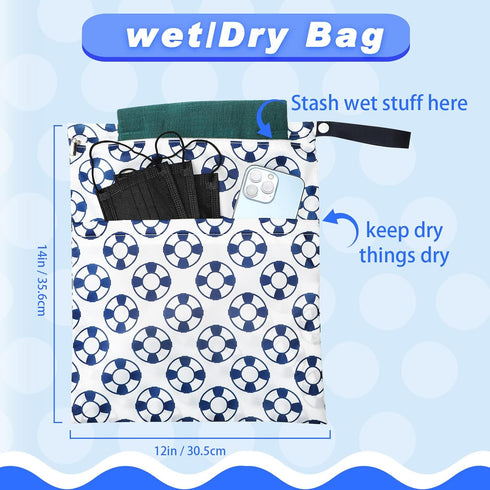 4 Frienda Pieces Cloth Diaper Wet Dry Bag, Waterproof Reusable Washable Bag for Baby Items and Travel Zippered Pockets