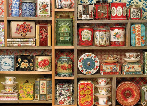 Cobble Hill 1000 Piece Puzzle Vintage Tins, Sample Poster Included