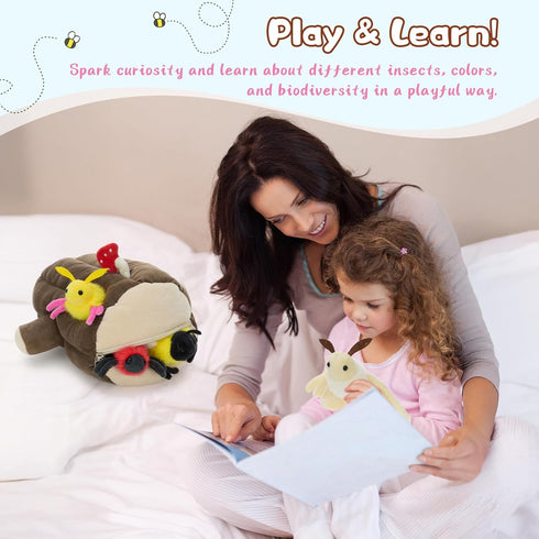 6pcs Set MaoGoLan Flying Insect Plush Toys with Plush Bee Moth Butterfly Dragonfly, Flying Insect Stuffed Animal Bulk