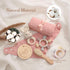 Set Set 6PCS YOUUYS Baby Gift for Newborn - Baby Essential Bath Basket Easter Gift with Baby Blanket Baby Rattle