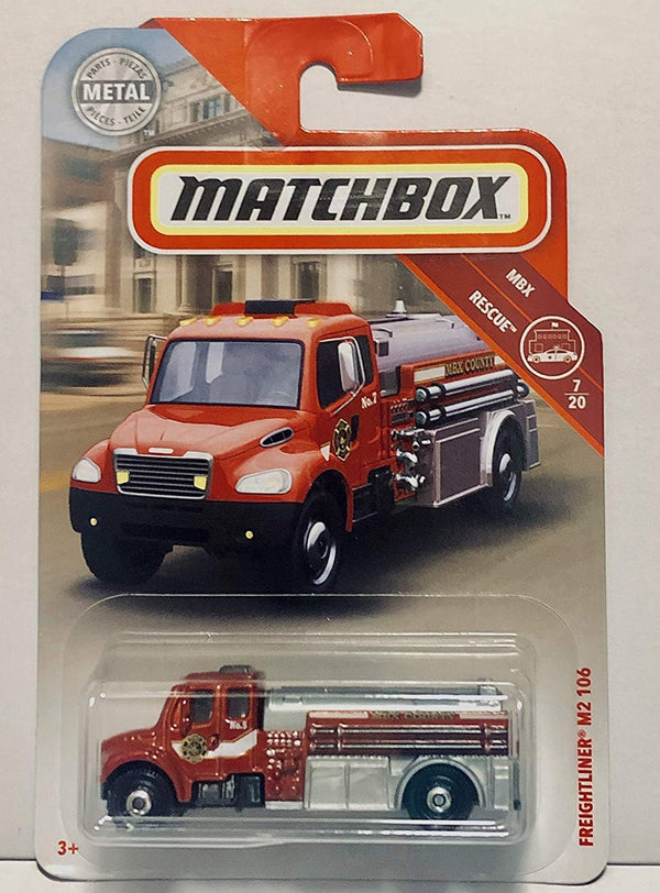 Matchbox 2018 Freightliner M2 106 Red #48/100, Die Cast Toy Fire Engine Truck, 1:64 Scale