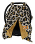 Dear Baby Gear Deluxe Car Seat Canopy in Gold Leopard Print, 40 x 30 Inches, Custom Print Lightweight Double Layer