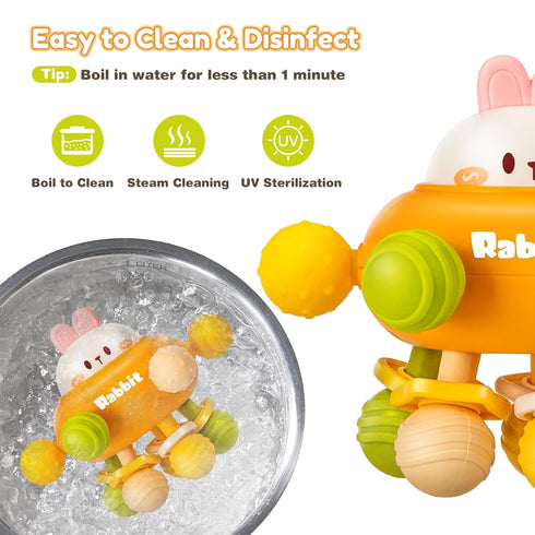 Baby Sensory Teething Toys, Montessori Teethers for 0-6 Months, Gifts for Newborns and Infants, Toddler Learning Toys