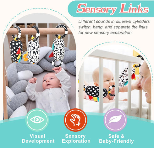 6 1 Set 0-3 21pcs vocheer High Contrast Baby Toys for Newborn, in Black and White Sensory Baby Gift for Months