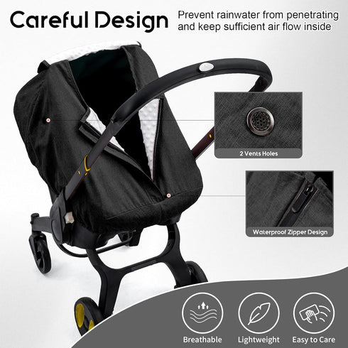 2 Waterproof Baby Car Seat Cover for Doona, Carseat Cover with Plush Dot Lining for Cold Wet Weather, Infant Car Seat