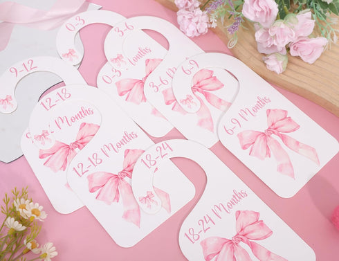 UOAOU Closet Closet Closet 24 Bow Nursery Dividers - Bow Baby Shower,Girl Dividers,Baby Girl Organizer with Bow,Newborn