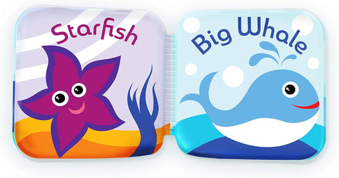 Floating Baby Bath Books, Waterproof Bath Books for Babies, Set of 2 - Fruits & Sea Animals