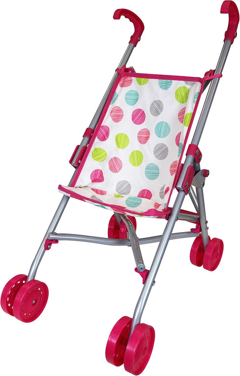 Lissi 12" Set 3+ : Baby Doll & Push-Carry Travel - Pink Elephant Onesie, Car Seat, Folding Umbrella Stroller, Feeding
