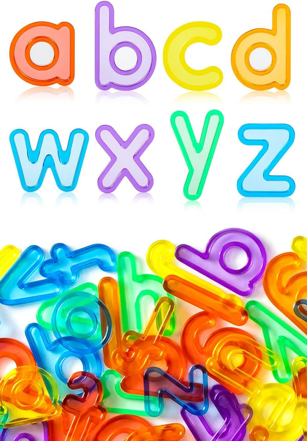 78 Pcs Translucent Lowercase Letters - Plastic Alphabet Letters - Light Table