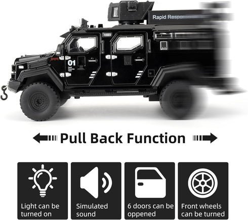 LOVEPOSELY 1:24 Compatible for Saber-Toothed Tiger Alloy Armored Car Model, Collectible Diecast Armoured Explosive