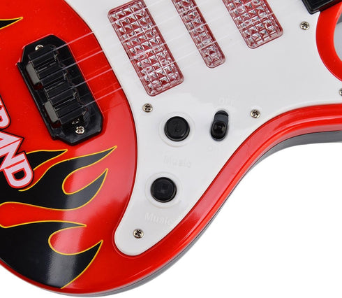 KonHaovF Electric Guitar for Kids - Toy Guitar with Strap, Light and Music Gifts for Boys Girls Age 3-5 (Red)