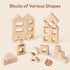 Wooden Rainbow Building Blocks Set for Kids, 22 PCS Wooden Blocks & 25 PCS Acrylic Gem Cubes, Montessori Stacking Toys