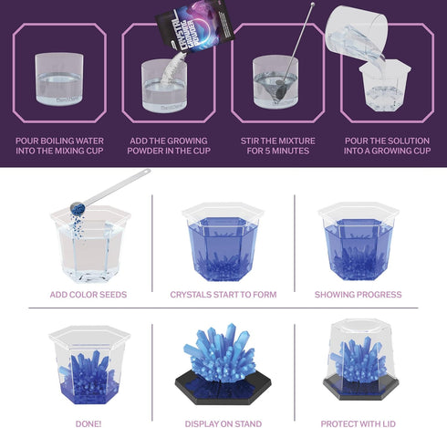 Crystal Growing Kit for Kids, Science Experiments Gifts for Boys & Girls Ages 8-14, Arts & Crafts Kits