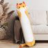 Long Cat Plush Kawaii Body Pillow - 44” Cute Brown Cat Stuffed Animals, Orange Kitten Plush Throw Pillow Gift