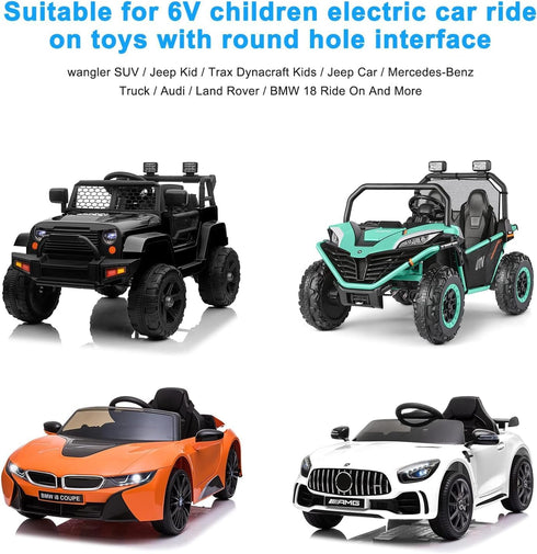 6V Charger for Ride on Toys, 6V Battery Charger for Kids Ride on Car, 6 Volt Charger for Powered Wheels Accessories