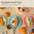 34PCS Set, 4 5 6 7 8 GILOBABY Tea Party Play Food Complete Bakery Pretend Play Toys with Cake, Donuts, Cookies & Plates
