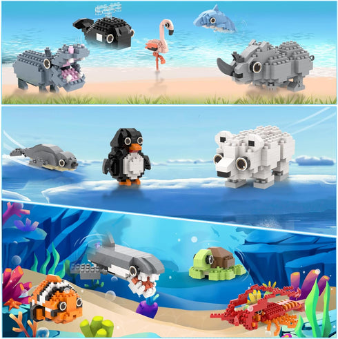 8-12, 1635PCS-12 Set, 8 9 10 11+ Party Favors for Kids Kinds of Animals Building Block Toy, Easter Gifts Goodie Bags