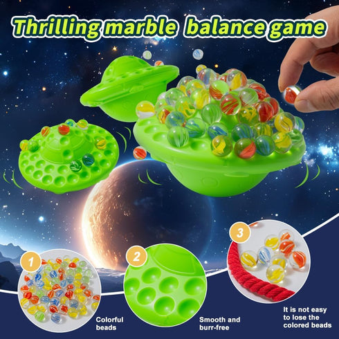 A V 60 14 8+ Marble Balance Board Game Colorful Glass Marbles with Storage Base | Exciting Family & Party Board Game