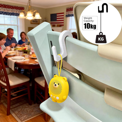 Zynoro 4 Pack Chair Back Hook Compatible with Stokke Tripp Trapp High Chair, White Non-Slip Clip for Hanging Small