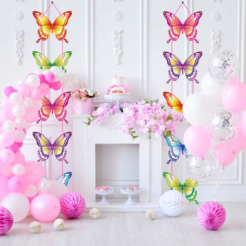 Butterfly Birthday Party Decorations, Supplies for Indoor Home, Outdoor Banner Porch Sign