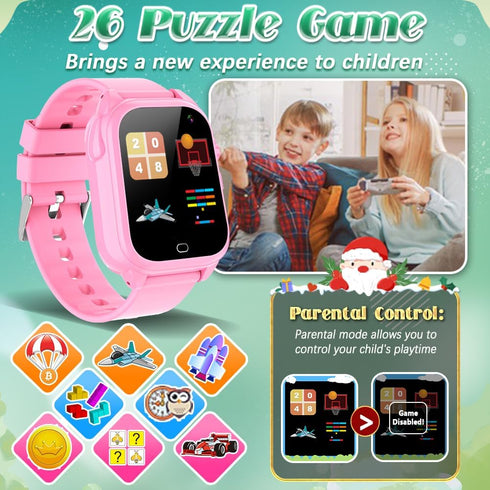 Kids Waterproof Smart Watch for Boys Girls Ages 3-12, Learning Toys with 26 Games, Camera, Video, Touchscreen