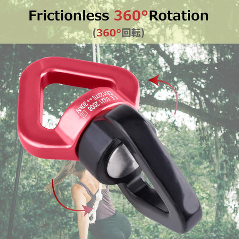 Azarxis 30KN Tree Swing Swivel Spinner - Safest Rotational Climbing Rope Device for Children’s Web Tree Swing Setting