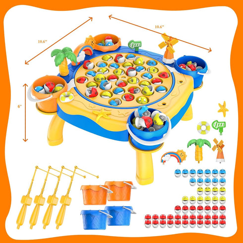 3 4 5 3-4, 45 4 Awsoo Fishing Game Toys for Year Old Boy, Toddler Toys Age Fishes and Fishing Poles Rotating Board Game