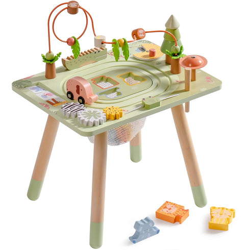 ROBUD Activity Table, 11-in-1 Montessori Learning Table with Bead Maze, Gears, Track,
