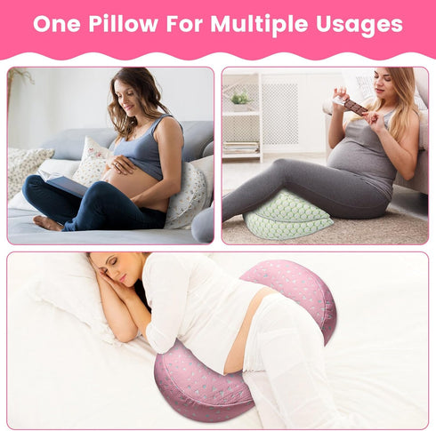 Pregnancy Pillow for Sleeping, Soft Maternity Body Pillow for Side Sleepers, Wedge Support for Back, Belly, Legs
