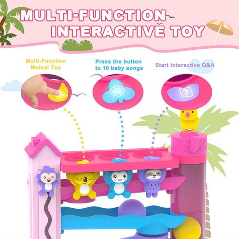 1+ 12-18-24+ 1 2 Toddler Musical Toys for Years Old Girls,Fine Motor Skills Developmental Baby Toy Months,Bilingual