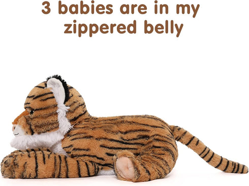 MorisMos Tiger Stuffed Animals Plush Toys, Soft Mommy & Babies Set, Large Tiger Plush Toy