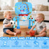 1 12-18 Toys for Year Old Boy - Toddler Basketball Hoop & Soccer Goal & Baseball Activity Center with Light Sound