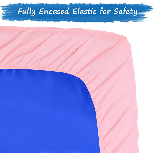 2 Pack, 24" 48" 4" Nap Mat Sheet x x Fitted Elastic Corners Preschool Day Care Rest Nap Mat Cover, Soft & Breathable