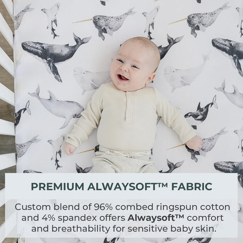 Pobibaby 2 Pack Premium Fitted Baby Boy Crib Sheets - Ultra-Soft Jersey Knit Ocean Crib Sheet (Seaside)