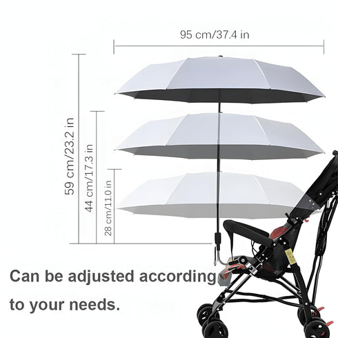 Nakazawa 90+ Universal Baby Stroller Sun Protection Parasol, with Umbrella Clip Fixing Device, UPF UV Protect Pushchair