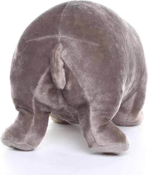 Frankiezhou Home 14 Realistic Hippo Plush Toy - Simulation Standing Hippopotamus Stuffed Animal, Soft Wild Animals