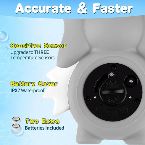 Baby Bath Thermometer with LED Display, Temperature Warning, Kids' Bathroom Safety Toy for Infants