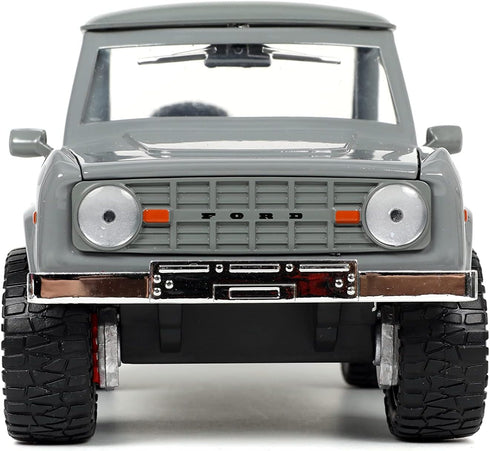 1:24 1973 Jada Toys Just Trucks Ford Bronco Die-cast Car Grey, Toys for Kids and Adults