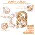 0-6 6-12 Socub Baby Teething Toys for Months- BPA-Free Food-Grade Silicone & Natural Beech Wood Teether Ring