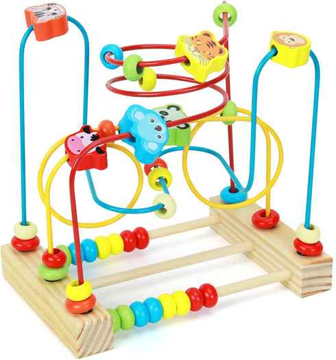 QZMTOY Bead Maze Toy for Toddlers, Colorful Roller Coaster Educational Toys for Kids Birthday Gift