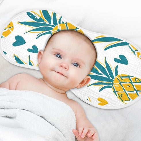 PaChyLuu 2 Pack 22 11 Inch Cartoon Pineapple Muslin Burp Cloths Cotton Absorbent Baby Burping Rags for Boys Girls Soft
