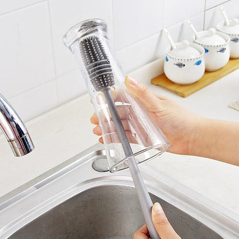 TNNOKL MultiPurposes & Practical Tool Bottle Brush Reusable Silicone Brush for Sports Bottle Baby Bottle