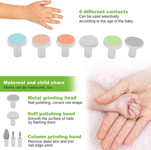 Trimmer -Safe Electric Nail for Infants & Toddlers Quiet, LED-Lit, Auto-Stop Design with Soft-Grip Handle & Travel Case
