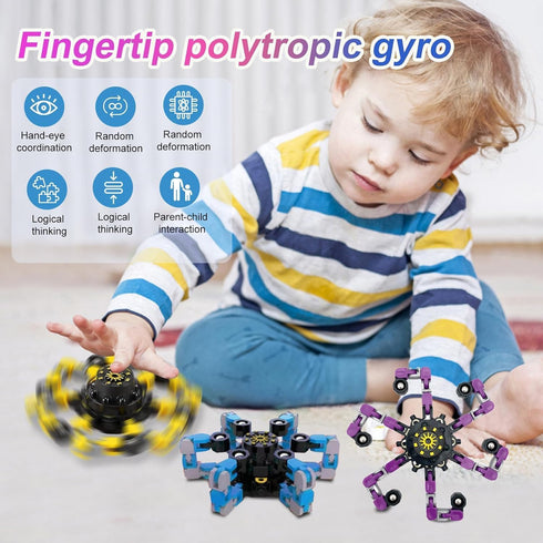 MFCoin 24Pcs Fingertip Gyro Toy Fidget Mechanical DIY Transformable Fidget Spinners Fidget Toys Robot Creative Chain