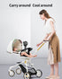 Rechargeable Baby Stroller Fan, Portable 2000 mAh Battery Operated, 3 Wind Speeds, 360-Degree Rotation, Ultra-Low Noise