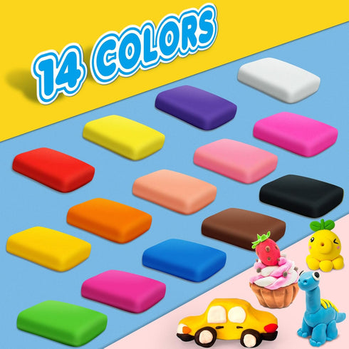 ESSENSON Magic Clay - Air Dry Clay 14 Colors, Modeling Clay for Kids with Tools, Soft & Ultra Light, Toys Gifts for Age 3 4 5 6 7 8+ Years Old Boys Girls Kids by ESSENSON