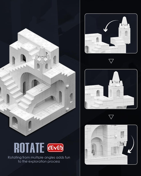 Set 668PCS Set dOvOb Architectural Transformable White Castle Building Blocks - Construction Magic Maze Mode