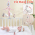 12 JOLLITO Crib Mobile for Girls, Soft Pink Musical Baby Crib Mobile with Lullabies, Rotating Arm and Detachable Plush