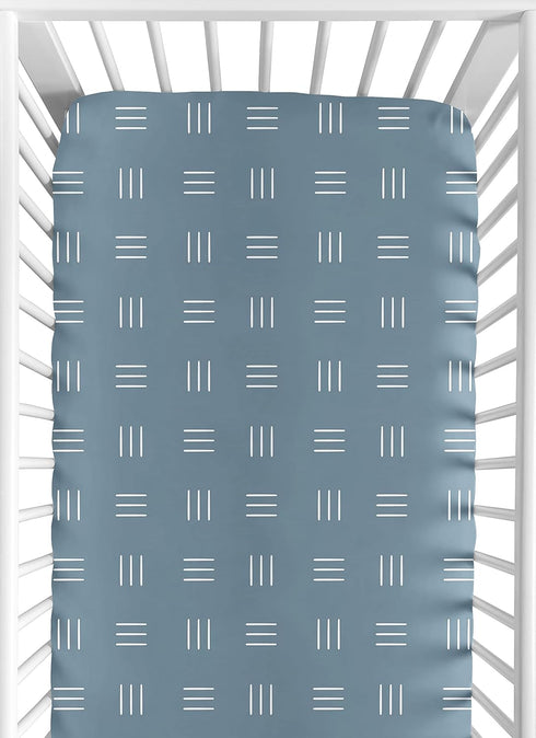 Sweet Jojo Designs Dark Blue Boho Mudcloth Boy or Girl Fitted Crib